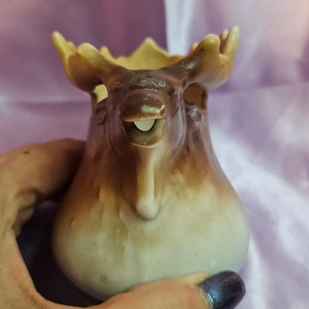 Vintage Roy Floretta Ware Austria Figural Moose Ceramic Creamer Pitcher Brown